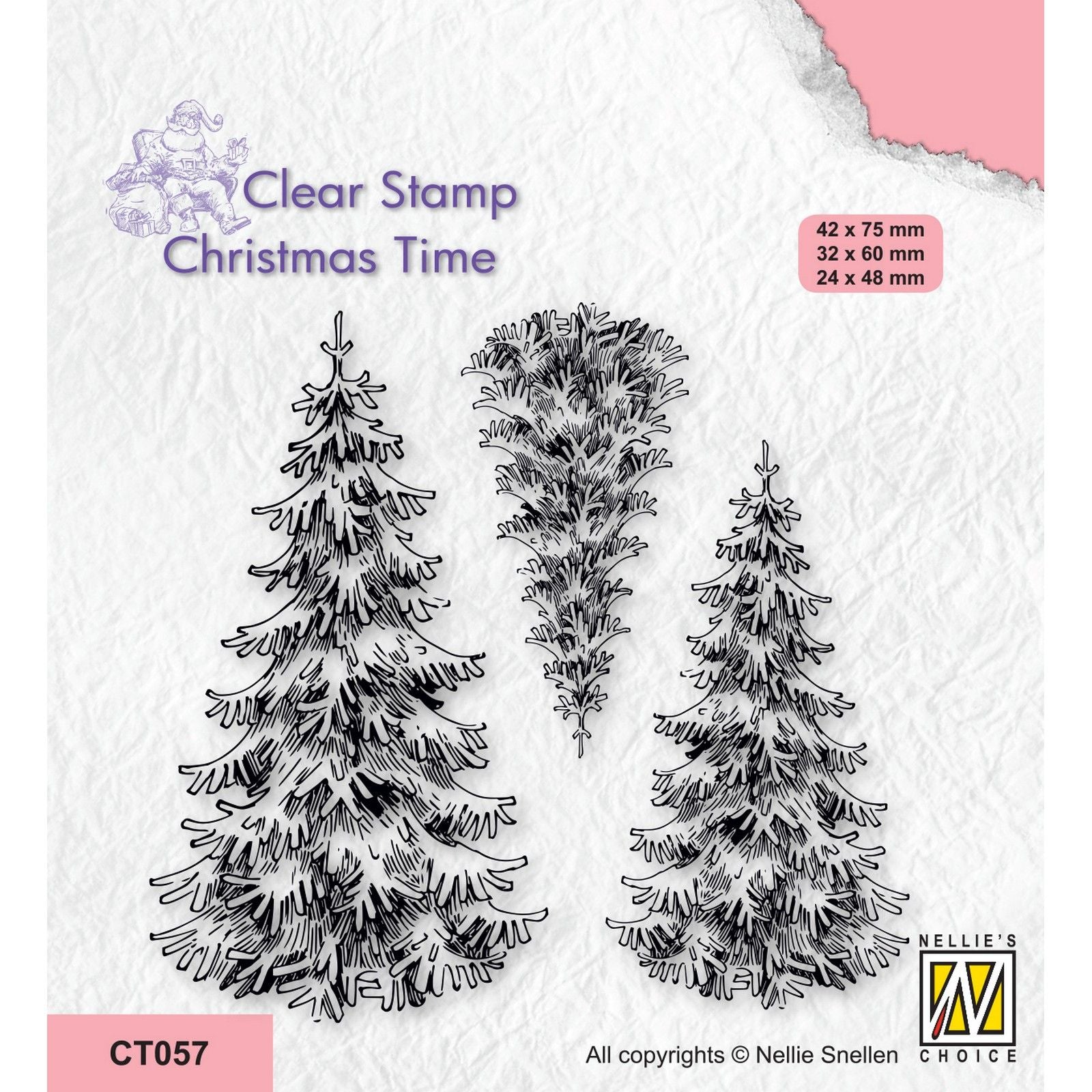 Nellies Wahl • Klarsichtstempel zur Weihnachtszeit, 3 schneebedeckte Tannenbäume