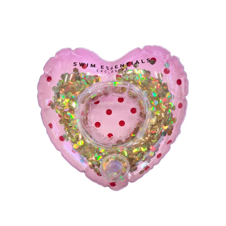 Aufblasbarer Tassenhalter rosa Herz