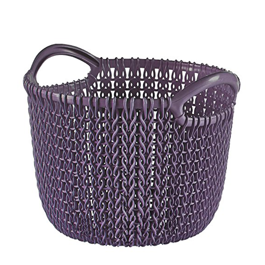 Curver Aufbewahrungskorb, gestrickt, XS, rund, Dämmerungsviolett