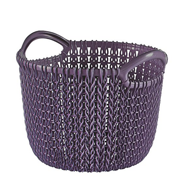 Curver Aufbewahrungskorb, gestrickt, XS, rund, Dämmerungsviolett