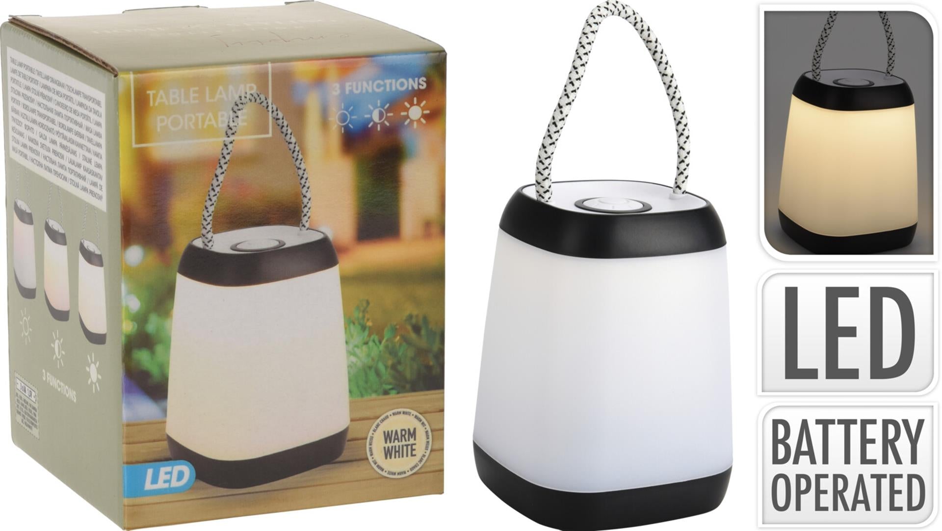 Tischlampe tragbare LED schwarz