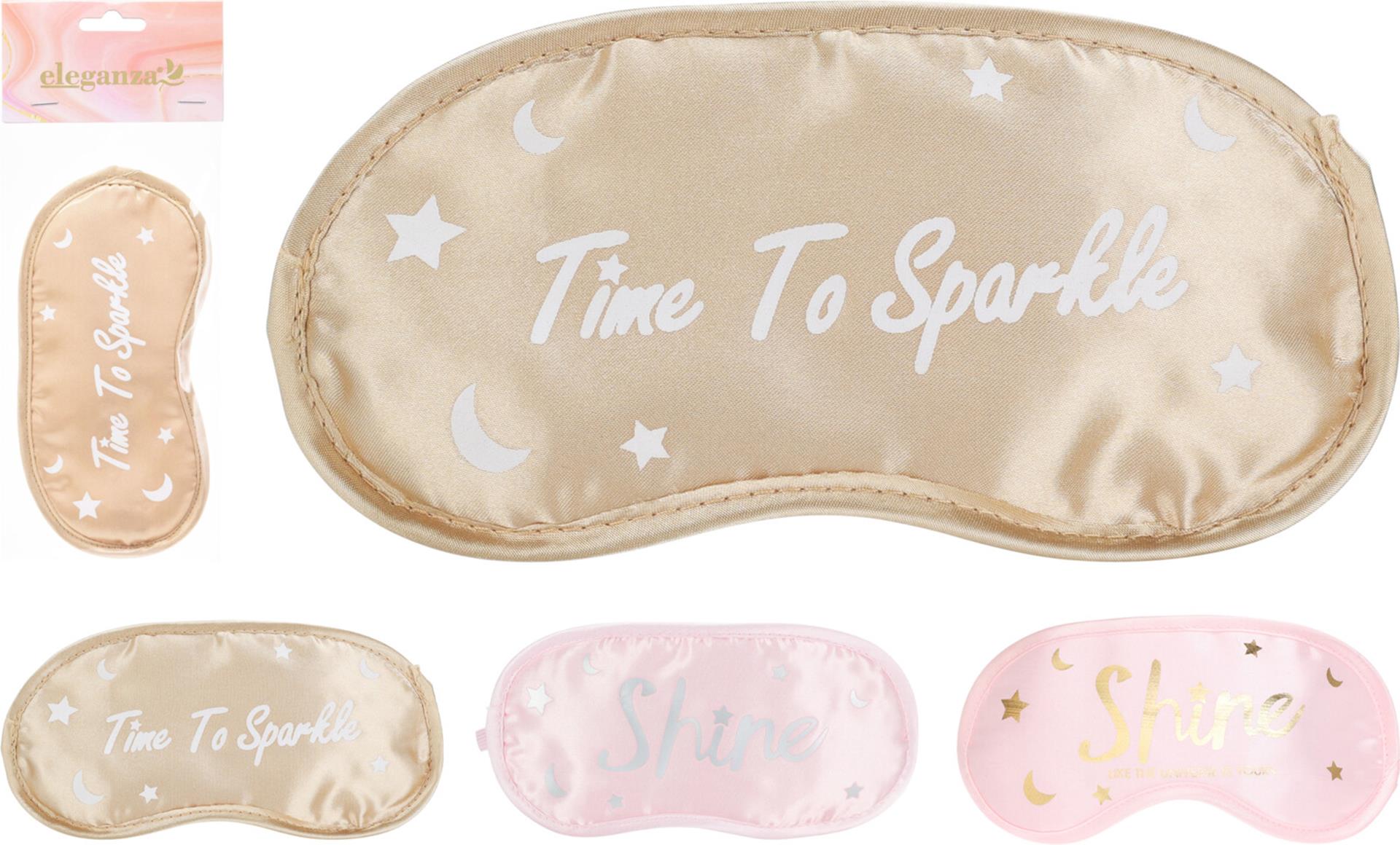 Satin-Schlafmaske mit rosa Text