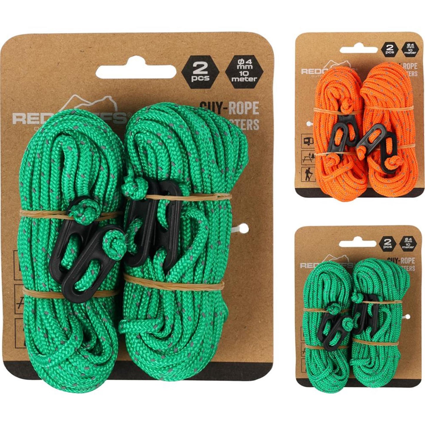 Redcliffs Abspannleinen, 10 m, 4 mm, 2er-Set