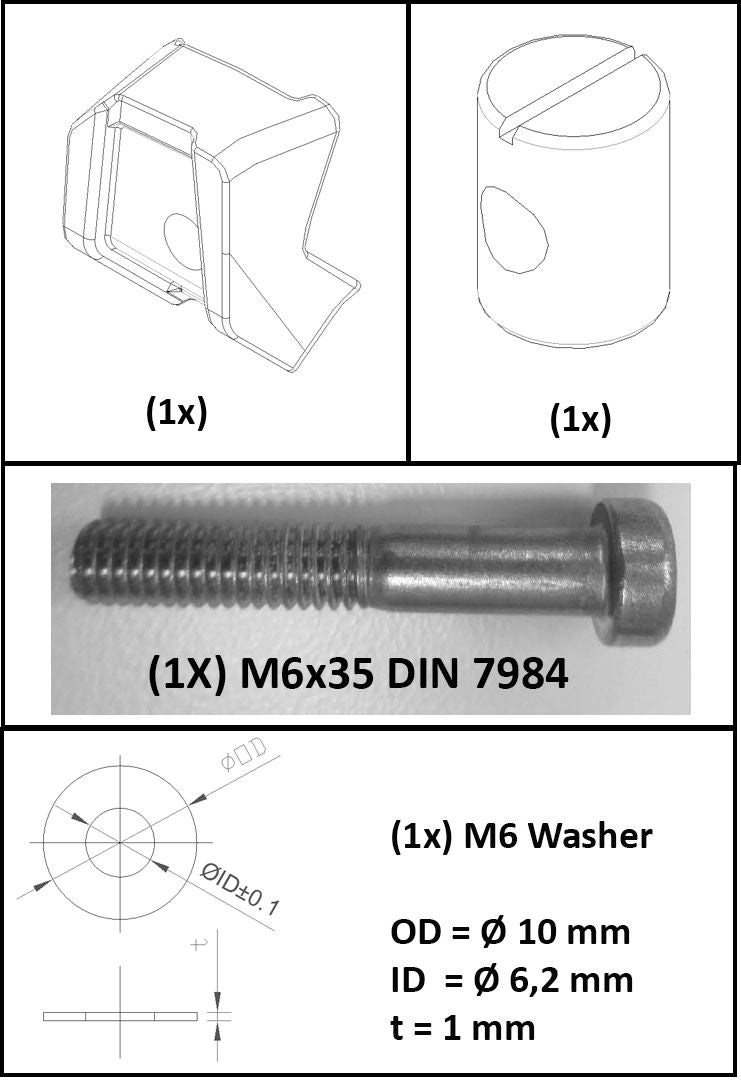 Koga Riementeilerblock + Schraube + Zylindermutter (Satz)