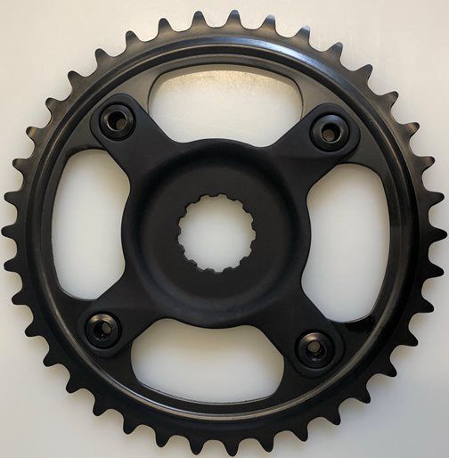 Koga Kettenrad Miranda 38t Spider mit schwarzen Schrauben und Muttern