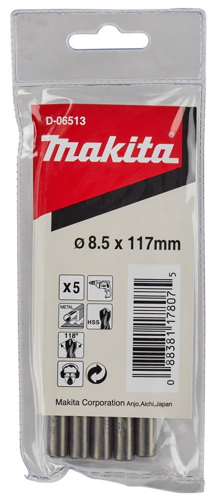Makita Zubehör Metallbohrer 8,5x117mm - D-06513 D-06513
