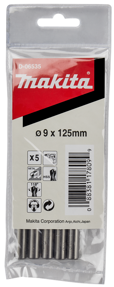 Makita Zubehör Metallbohrer 9,0x125mm - D-06535 D-06535