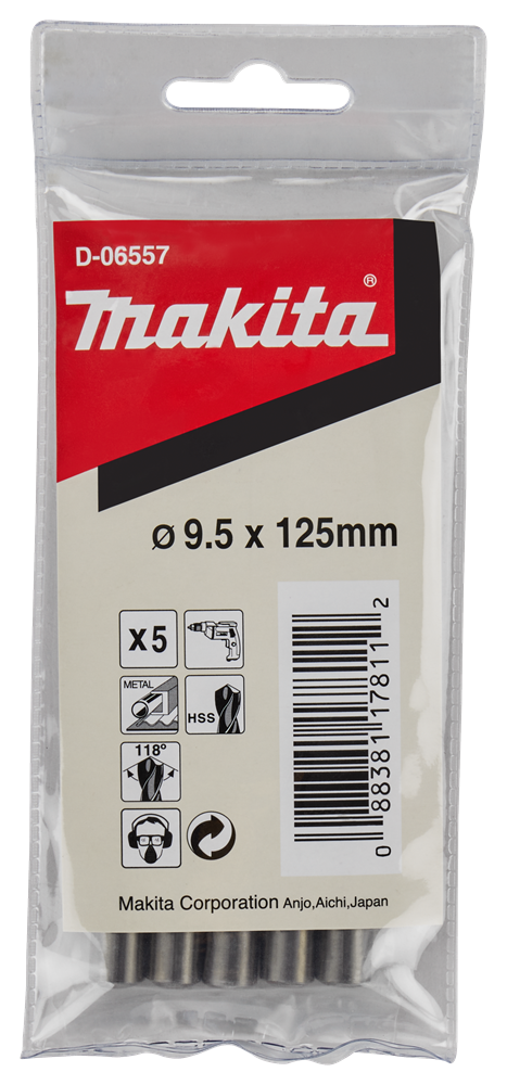 Makita Zubehör Metallbohrer 9,5x125mm - D-06557 D-06557