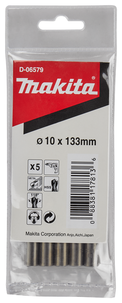 Makita Zubehör Metallbohrer 10,0x133mm - D-06579 D-06579