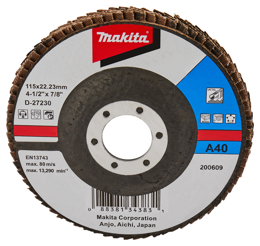 Makita Zubehör Lamellenschleifscheibe 115 mm A40 – D-27230 D-27230