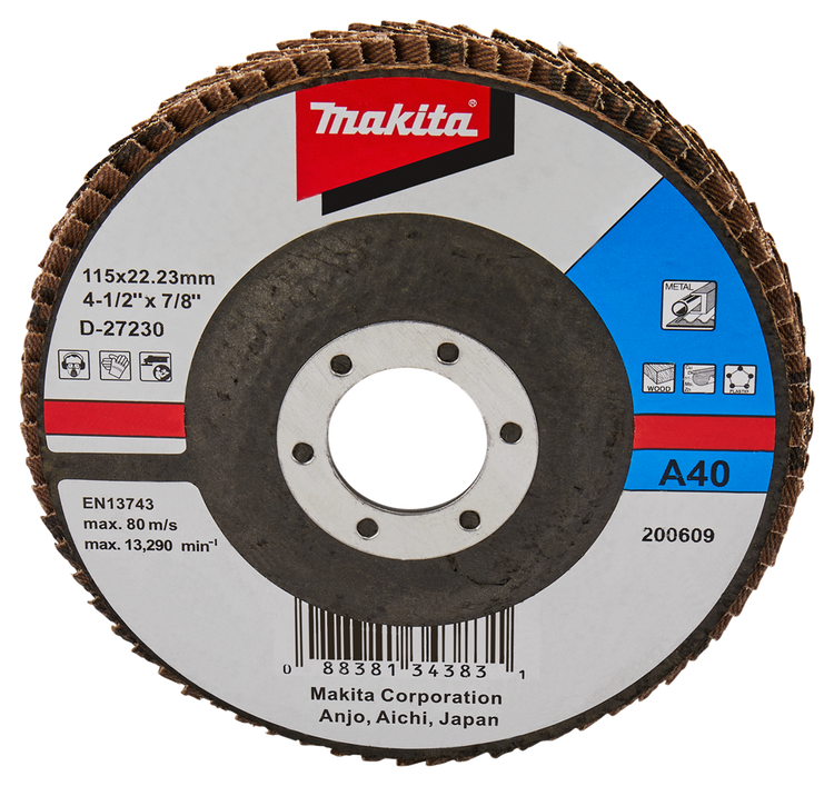 Makita Zubehör Lamellenschleifscheibe 115 mm A40 – D-27230 D-27230