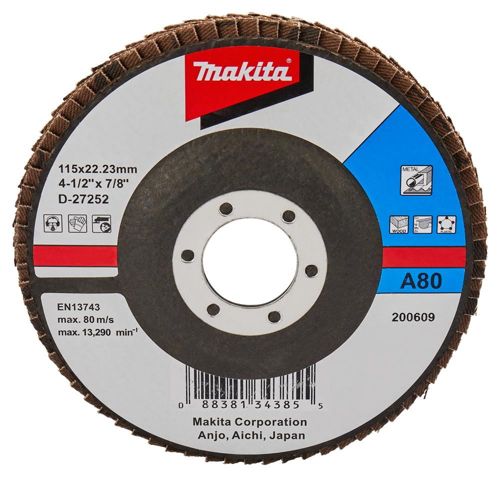 Makita Zubehör Lamellenschleifscheibe 115 mm A80 – D-27252 D-27252