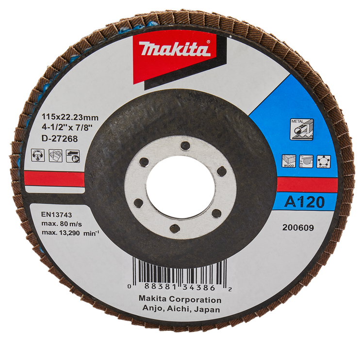 Makita Zubehör Lamellenschleifscheibe 115 mm A120 – D-27268 D-27268