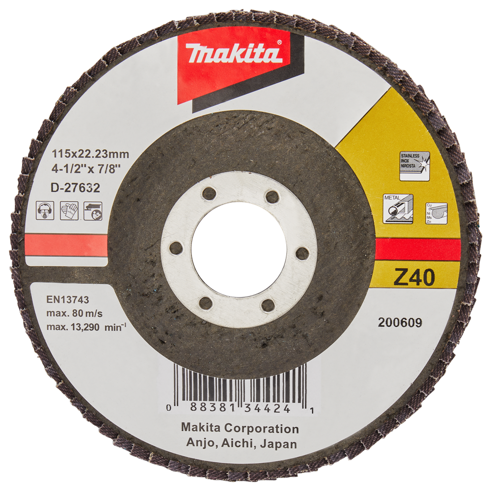 Makita Zubehör Lamellenschleifscheibe 115 mm Z40 – D-27632 D-27632