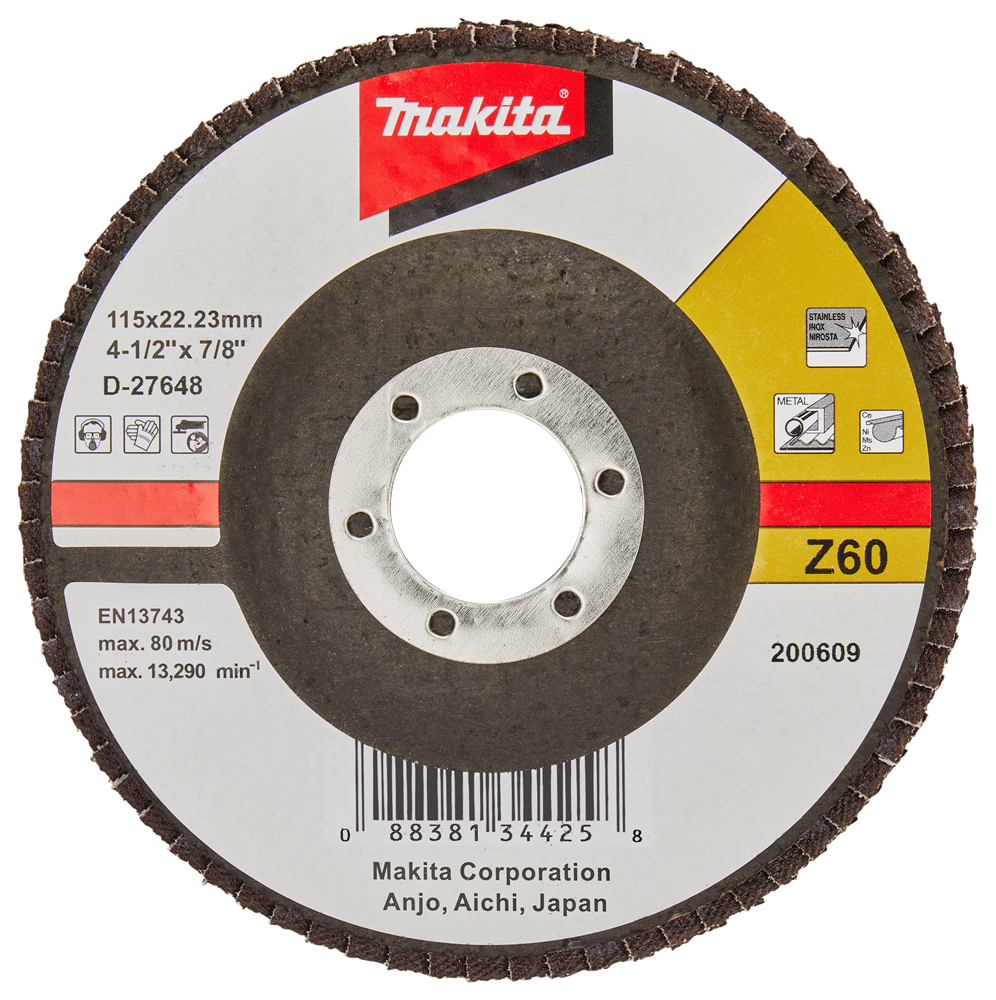 Makita Zubehör Lamellenschleifscheibe 115 mm Z40 – D-27648 D-27648