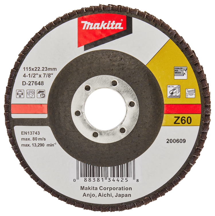 Makita Zubehör Lamellenschleifscheibe 115 mm Z40 – D-27648 D-27648