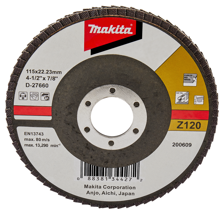 Makita Zubehör Lamellenschleifscheibe 115 mm Z120 – D-27660 D-27660