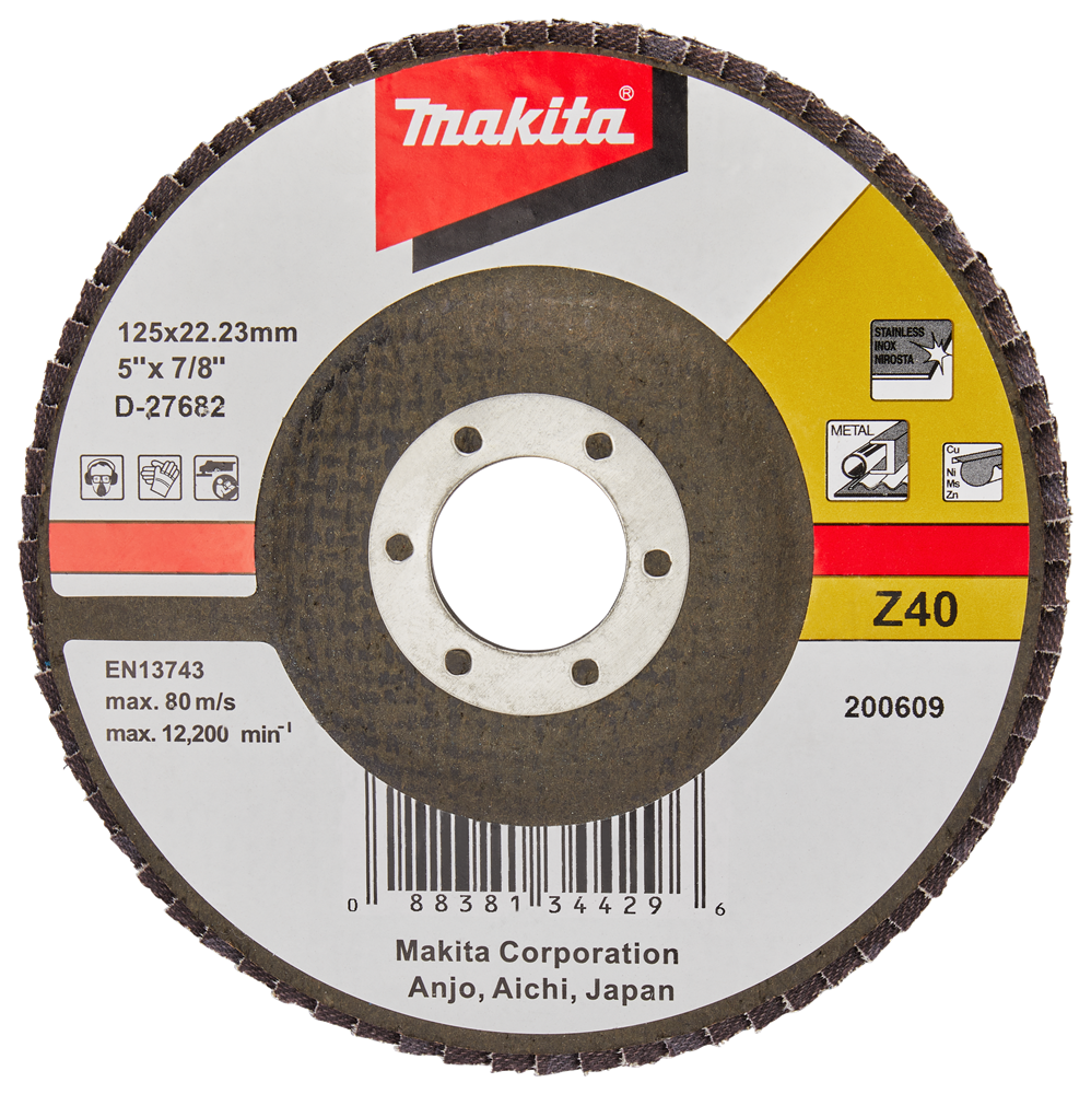 Makita Zubehör Lamellenschleifscheibe 125 mm Z40 – D-27682 D-27682