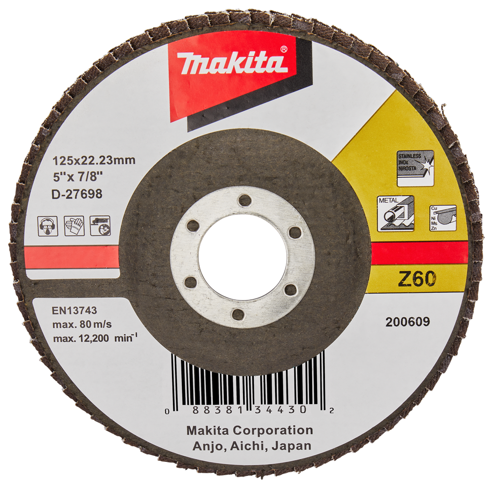 Makita Zubehör Lamellenschleifscheibe 125 mm Z60 – D-27698 D-27698