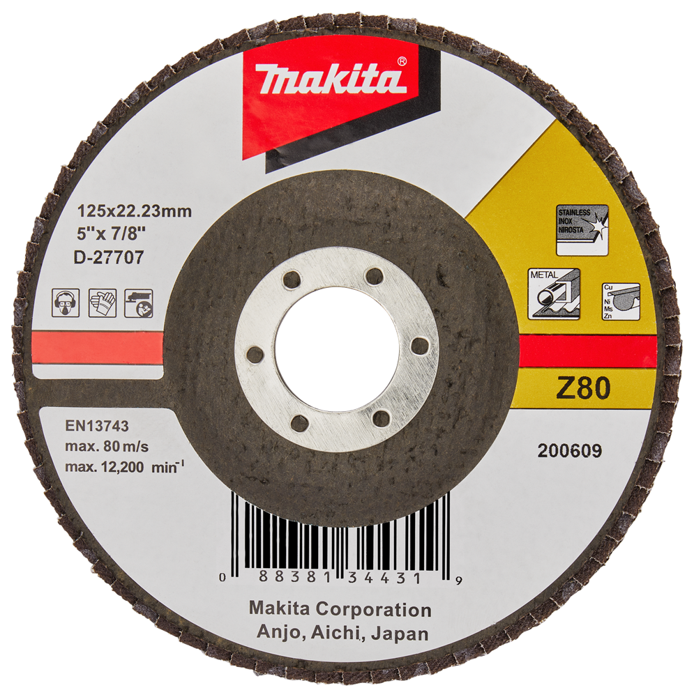 Makita Zubehör Lamellenschleifscheibe 125 mm Z80 – D-27707 D-27707