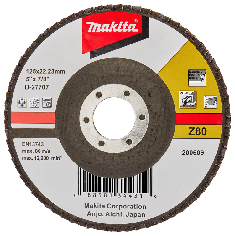 Makita Zubehör Lamellenschleifscheibe 125 mm Z80 – D-27707 D-27707