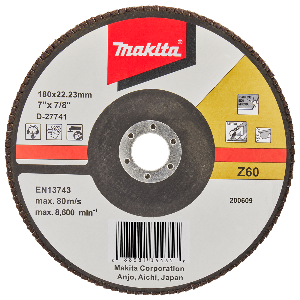 Makita Zubehör Lamellenschleifscheibe 180 mm Z60 – D-27741 D-27741