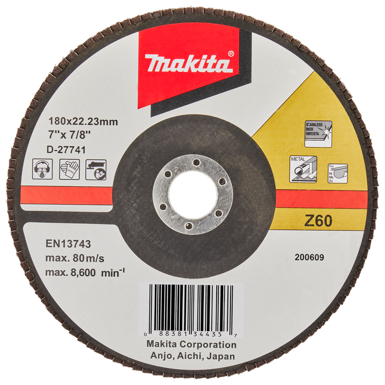 Makita Zubehör Lamellenschleifscheibe 180 mm Z60 – D-27741 D-27741