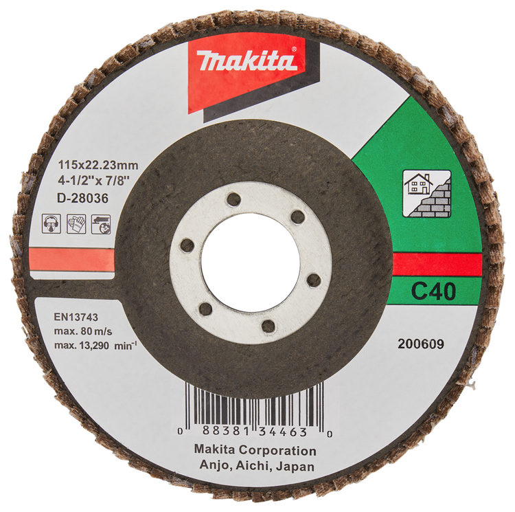 Makita Zubehör Lamellenschleifscheibe 115 mm C40 – D-28036 D-28036