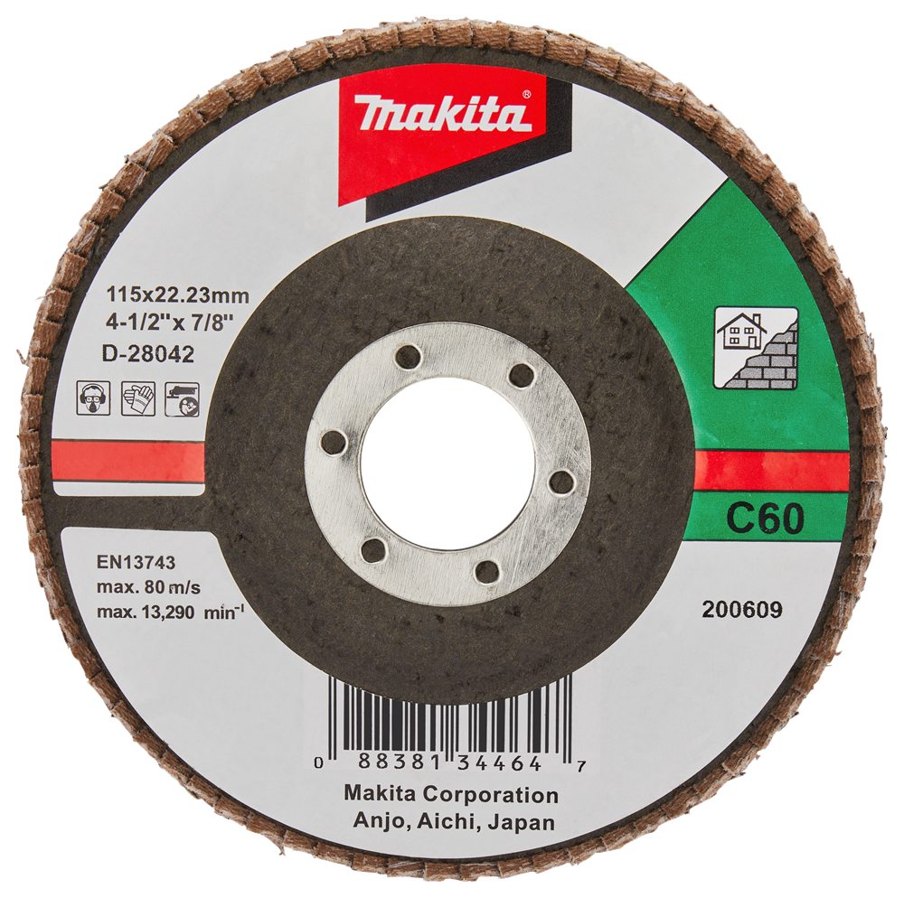 Makita Zubehör Lamellenschleifscheibe 115 mm C60 – D-28042 D-28042