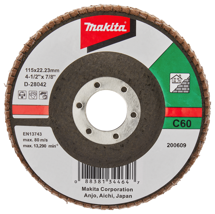 Makita Zubehör Lamellenschleifscheibe 115 mm C60 – D-28042 D-28042
