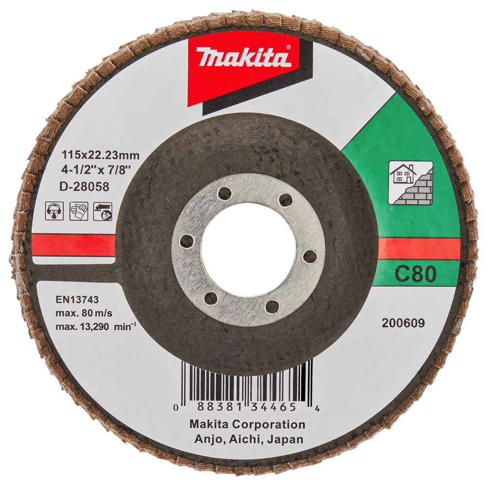 Makita Zubehör Lamellenschleifscheibe 115 mm C80 – D-28058 D-28058