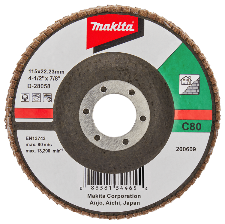 Makita Zubehör Lamellenschleifscheibe 115 mm C80 – D-28058 D-28058