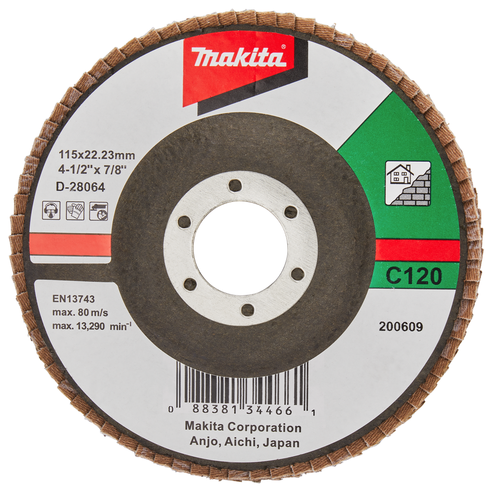 Makita Zubehör Lamellenschleifscheibe 115 mm C120 – D-28064 D-28064