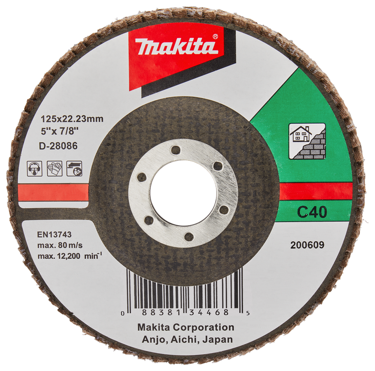 Makita Zubehör Lamellenschleifscheibe 125 mm C40 – D-28086 – D-28086