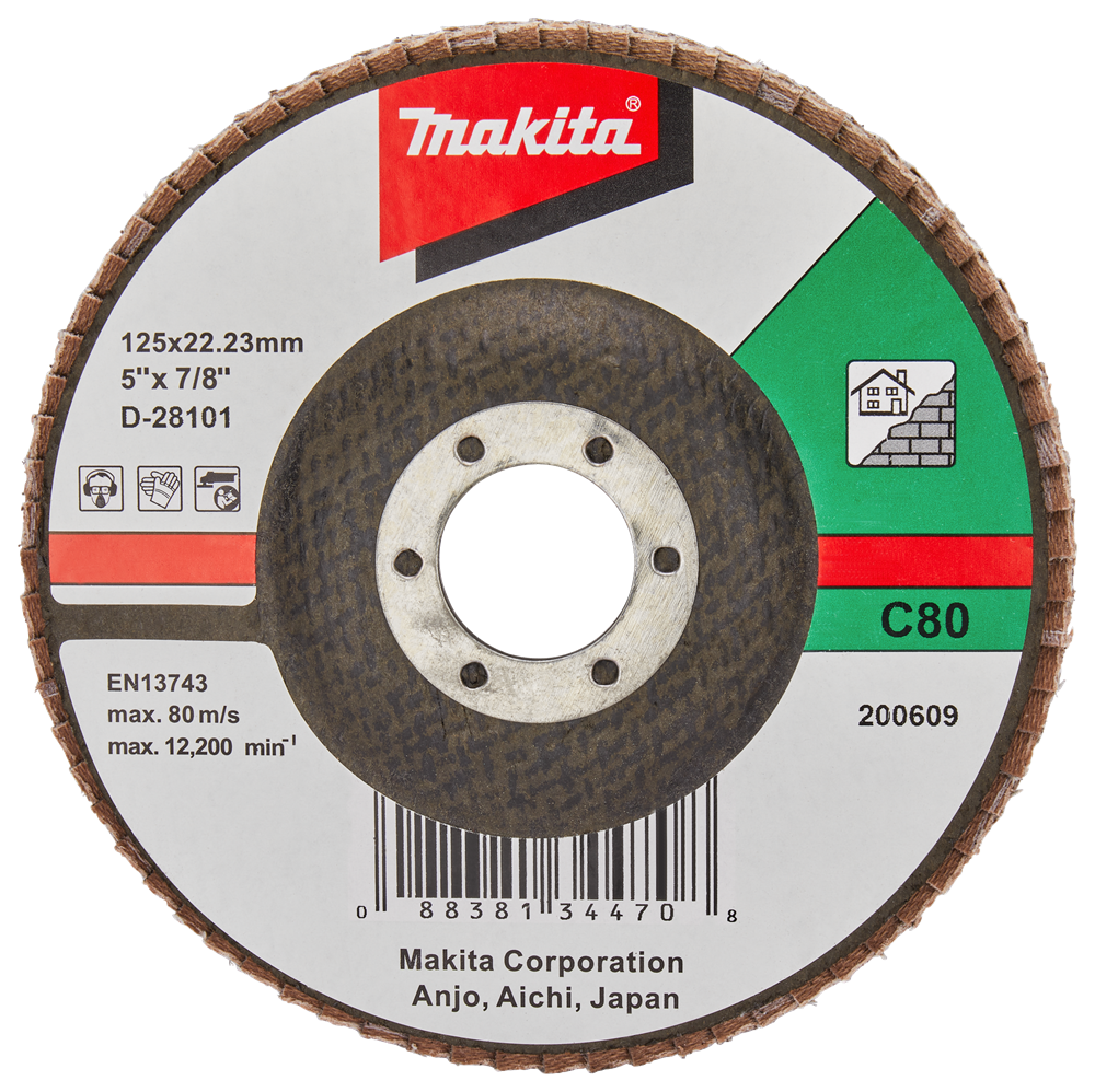 Makita Zubehör Lamellenschleifscheibe 125 mm C80 – D-28101 – D-28101