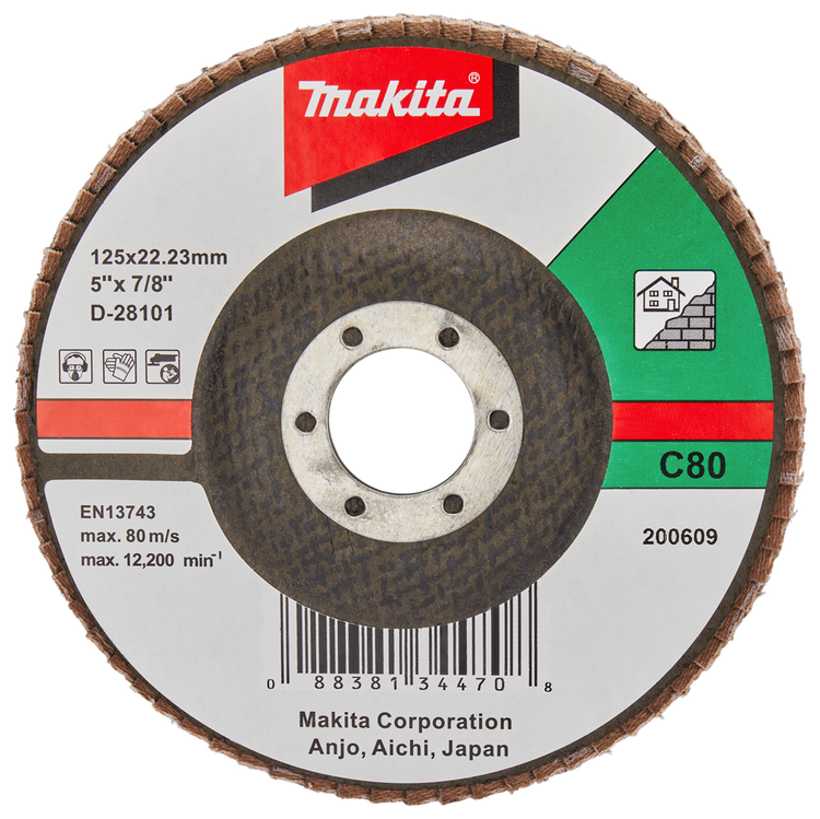 Makita Zubehör Lamellenschleifscheibe 125 mm C80 – D-28101 – D-28101