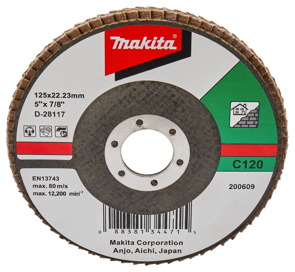 Makita Zubehör Lamellenschleifscheibe 125 mm C120 – D-28117 – D-28117