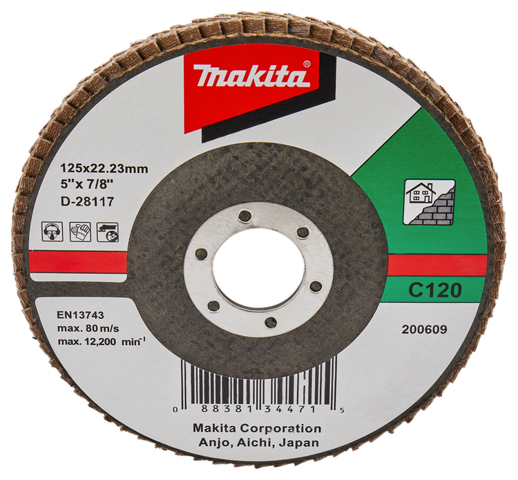Makita Zubehör Lamellenschleifscheibe 125 mm C120 – D-28117 – D-28117