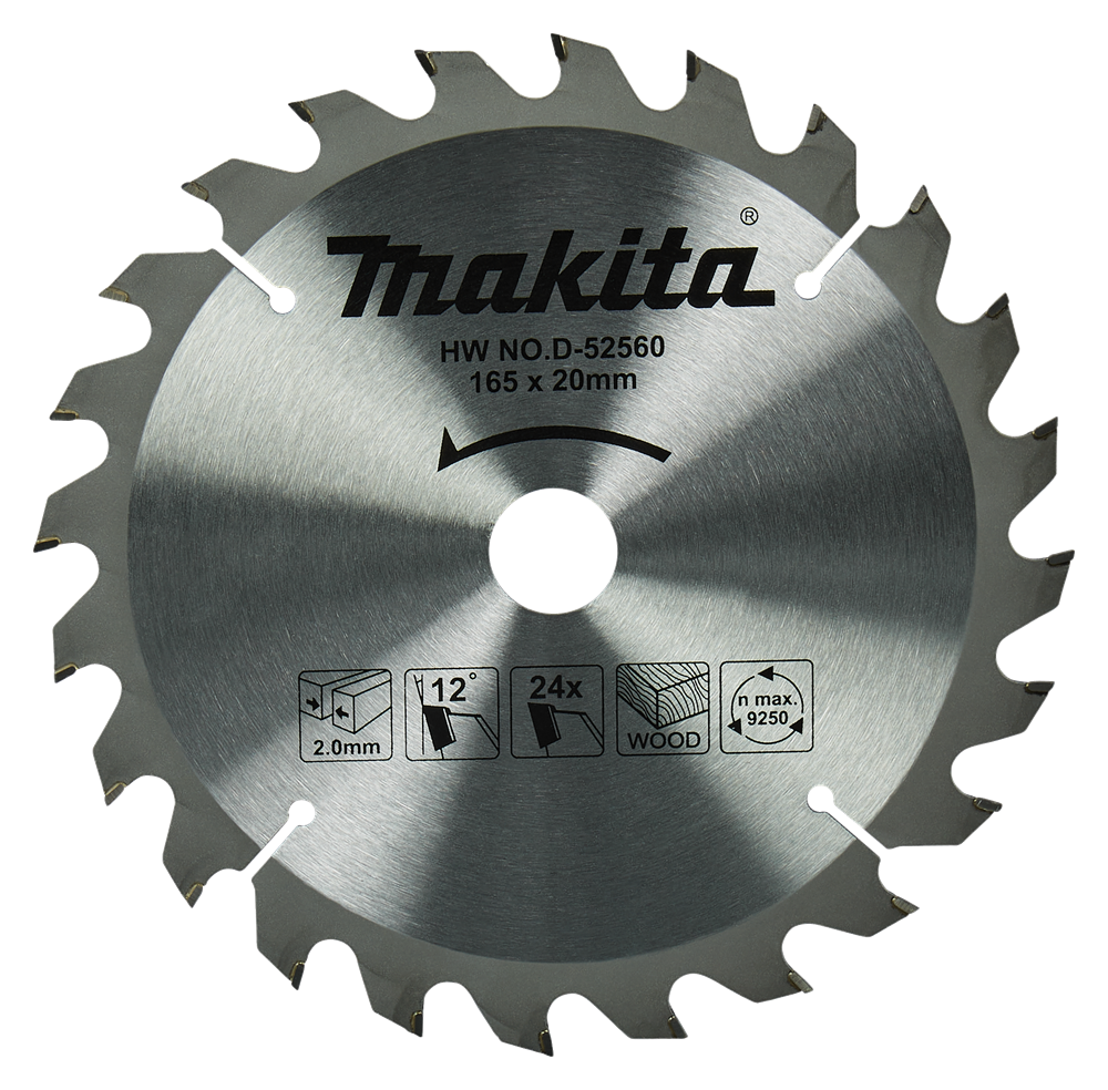 Makita Zubehör Kreissägeblatt Holz | Standard, 165x20x2,0 24t 3g - d-52560 - d-52560