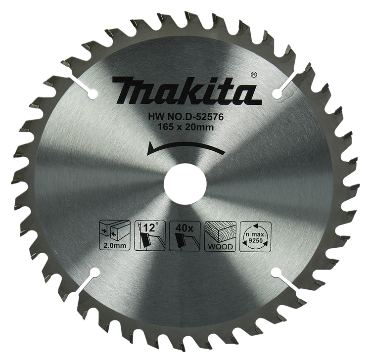 Makita Zubehör Kreissägeblatt Holz | Standard, 165x20x2,0 40t 18g - d-52576 - d-52576