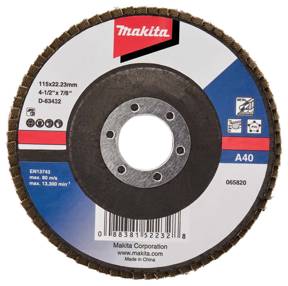 Makita Zubehör Lamellenschleifscheibe 115 mm A40 – D-63432-10 D-63432-10