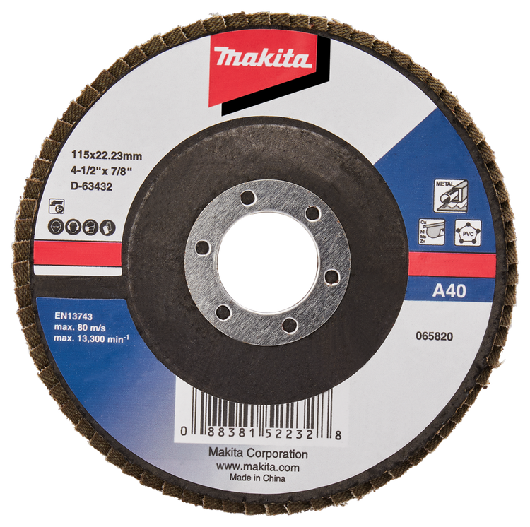 Makita Zubehör Lamellenschleifscheibe 115 mm A40 – D-63432-10 D-63432-10