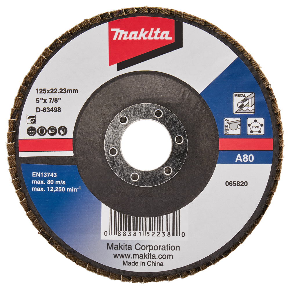 Makita Zubehör Lamellenschleifscheibe 125 mm A80 – D-63498-10 D-63498-10