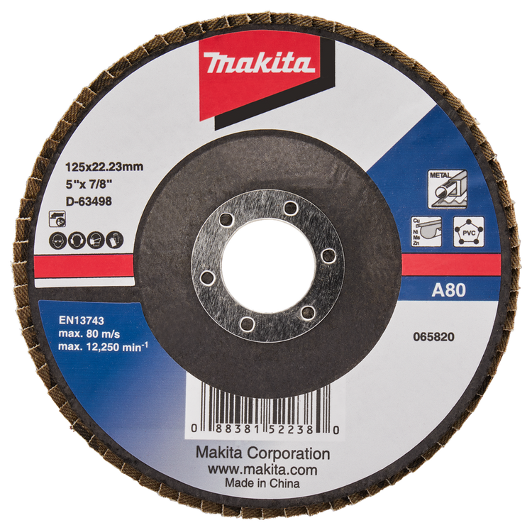 Makita Zubehör Lamellenschleifscheibe 125 mm A80 – D-63498-10 D-63498-10