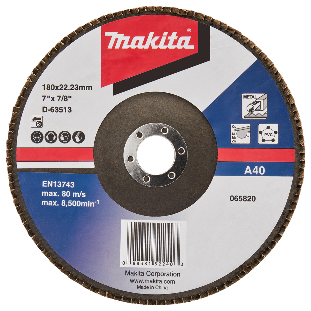 Makita Zubehör Lamellenschleifscheibe 180 mm A40 – D-63513-10 D-63513-10