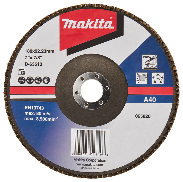 Makita Zubehör Lamellenschleifscheibe 180 mm A40 – D-63513-10 D-63513-10