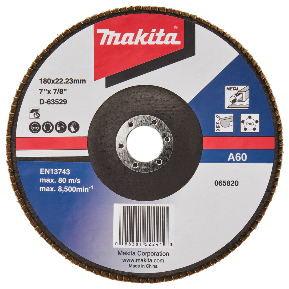 Makita Zubehör Lamellenschleifscheibe 180 mm A60 – D-63529-10 D-63529-10