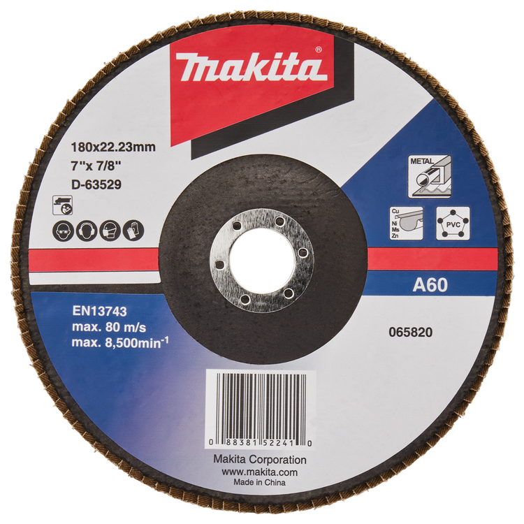 Makita Zubehör Lamellenschleifscheibe 180 mm A60 – D-63529-10 D-63529-10
