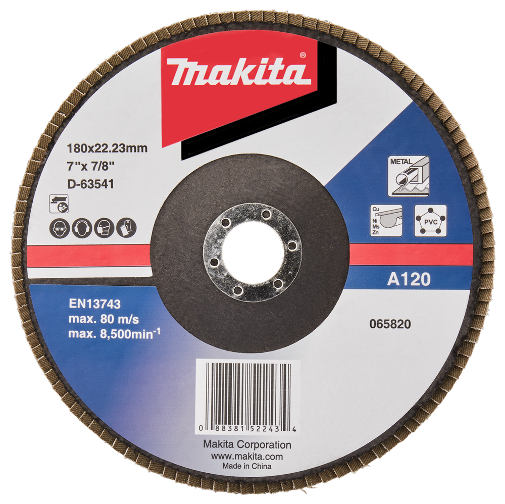 Makita Zubehör Lamellenschleifscheibe 180 mm A120 – D-63541-10 D-63541-10
