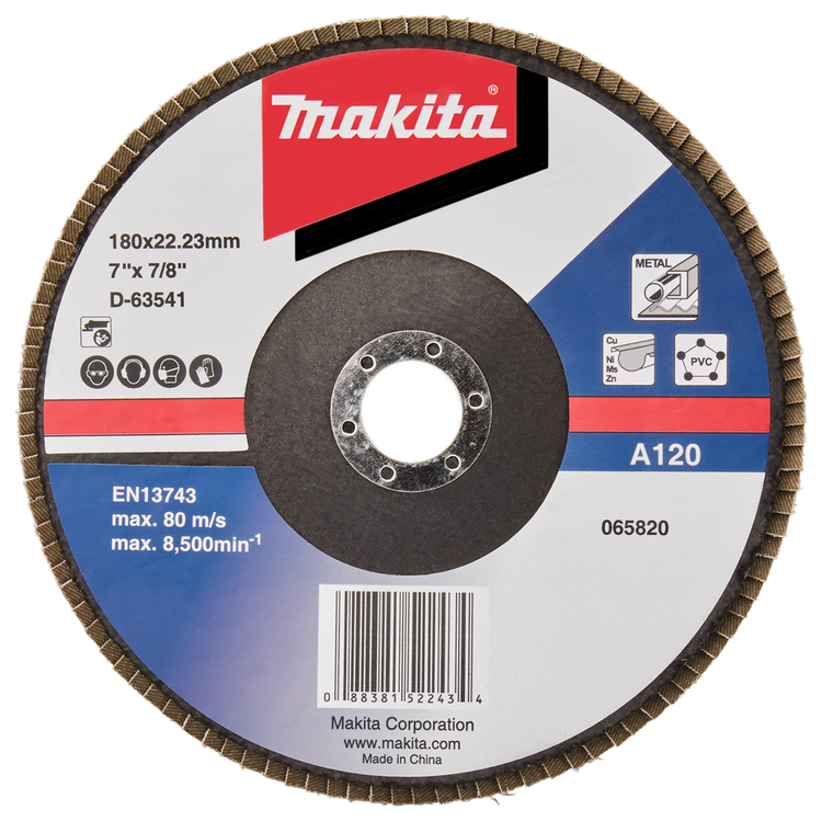 Makita Zubehör Lamellenschleifscheibe 180 mm A120 – D-63541-10 D-63541-10
